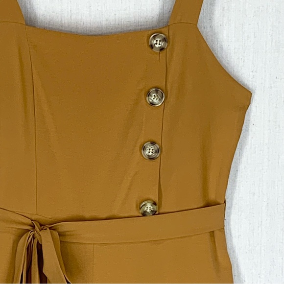 Everly~Women’s Sleeveless Jumpsuit~Cropped‎ Wide Leg~Golden Yellow~Sz S - Picture 3 of 11